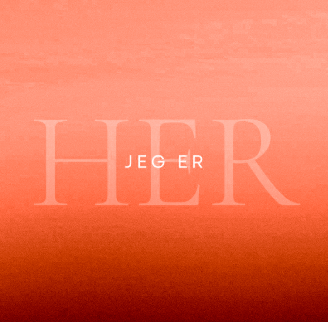 jeg er her rød